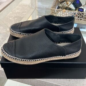 Chanel Black Calfskin espadrilles size 39
